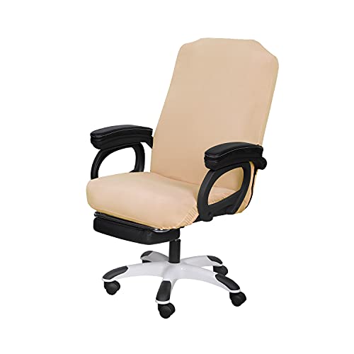 Image of SARAFLORA Office Chair Covers Stretch Washable Computer Chair Slipcovers for Universal Rotating Boss Chair Large Size, Champagne