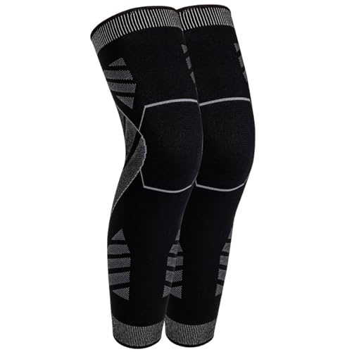 2 piezas de manga de compresión de ternero, manga de compresión de pierna completa cálida y cómoda, manga antideslizante y mangas de las piernas elásticas para hombres, tendinitis de artritis corrien
