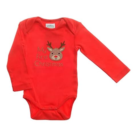 Ziggle Baby - My First Christmas - Baby Essentials for Newborn - Newborn Baby Gifts - Baby Clothes - Baby Stuff - 0 to 3 months - Reindeer… Cover