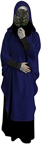 Eid Muslim Garment Prayer Hijab Long Set Women Hooded Dress Khimar Skirt 2 Piece Jilbab Abaya Ramadan Gown Abayas Islamic Niqab Darkblue