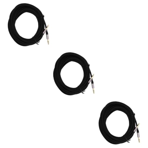 Cable audio estéreo jack macho a macho de nylon jojofuny de 3 piezas para auriculares 3