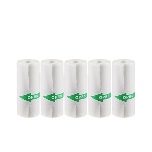 Rouleaux de papier thermique 57 mm autocollants blancs et colorés pour mini imprimante (5 pièces)