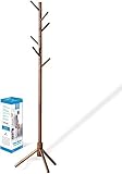 High-Grade Wooden Tree Coat Rack Stand, 6 Hooks - Super Easy Assembly NO Tools Required - 3...