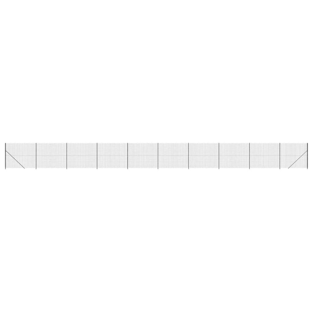 Wire Mesh Fence with Flange Anthracite 1.4x25 m Galvanised Steel and PVC Coated Outdoor Security Barrier for Garden Animal Enclosure Anti-Rust Fence Panel