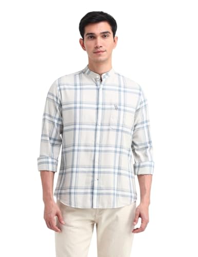 Image of U.S. POLO ASSN. Men's Pure Cotton Regular Fit Grid Tattersall Checked Shirt