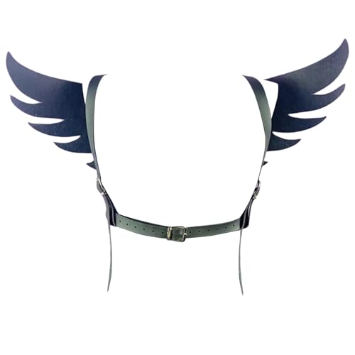 renvena Punk PU Leather Angel Wings Harness Belts Women Fashion Rave Body Chest Harness Club Partywear