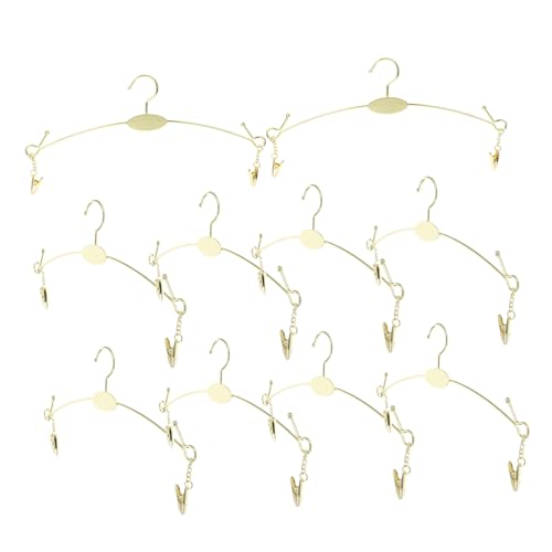 PRETYZOOM 10Pcs Space Saving Skirt Hangers with Clips Metal Pant Hangers for Jeans Versatile Clothes Organizer for Efficient Closet Storage Smooth Edge Design for Home and Dorm