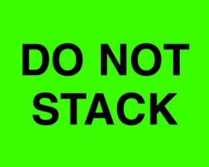 TapeCase Shipping Packing Labels "Do Not Stack", Neon Green - 50 per Pack 1 Pack