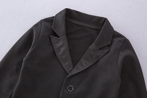 Dressy Daisy Infant Baby Boy Black Tuxedo Suit with Blazer Gentleman Formal Outfit4