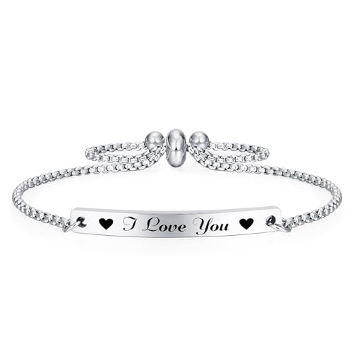 Jzxwan Women's Initial Letter Love Bracelet Gift