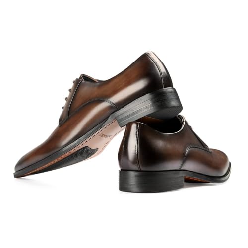 Image of GIFENNSE Men's Dress Shoes Oxford Lace-Up Leather Formal