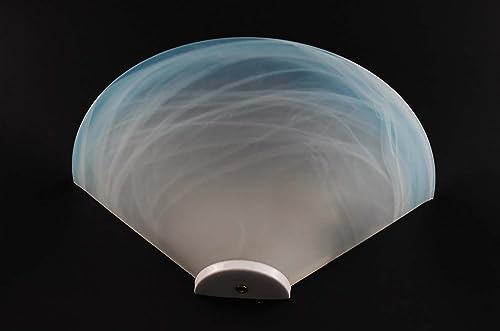Generico Applique classico in vetro 1 luce Cono Azzurro lampada da parete a mezzaluna in vetro per bagno camera soggiorno cucina scala corridoio