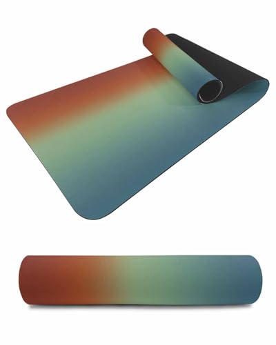 Debedcor Heat Proof Table Pads Waterproof Decorative, Red Blue Green Ombre Non-Slip Table Countertop Protector, Abstract Color Gradient Insulation Mat for Dining Room, 48 x 12 Inches