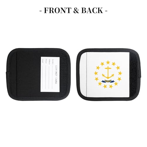 2 Pcs Luggage Handle Wraps, Rhode Island State Flag Print Grip Handle Cover/Travel Bag Identifier for Suitcase Accessories4