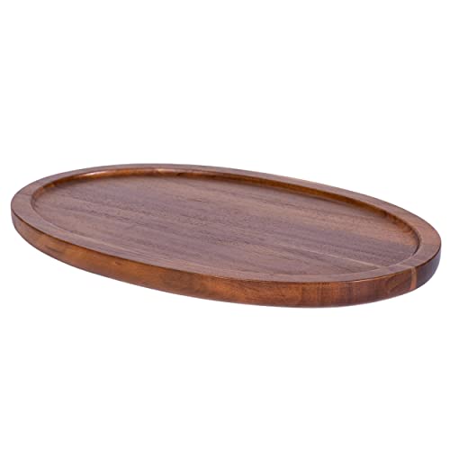BIRDROCK HOME Ovale Servierplatte aus Akazienholz - Party-Charcuterie-Brett für Vorspeisen, Holz, Lebensmittel, Küchenteller - Pizza, Obst-Display - Espresso Cover
