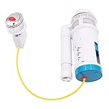 Longitud del cable: 35 cm, tubo de desbordamiento ajustable de 21 cm a 33 cm, botón de descarga doble ovalado cromado de 6,5 cm de ancho con rosca de 1,5 cm a través del agujero en la cisterna, lee las instrucciones de instalación mostradas y comprueba que la válvula es adecuada antes de realizar el pedido.