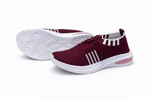 Image of Women's Lace-Up Walking Shoes | Lightweight Breathable Mesh Sneakers | Cushioned Sole Casual Shoes Travel