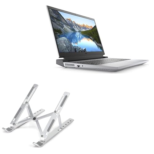 BoxWave Stand and Mount Compatible with Dell G15 - Compact QuickSwitch Laptop Stand, Portable Multi Angle Viewing Foldable Riser - Metallic Silver