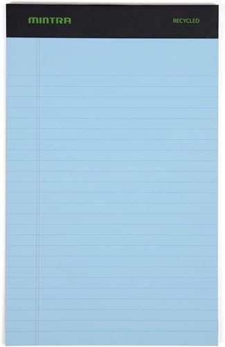 Image of Mintra Office Colorful Legal Pads - Includes 2 Blue, 2 Pink, and, 2 Green Writing Pads, Micro Perforated Lined Sheets, Ideal for Professional & Personal Use, 5 inchx8 inch Narrow Ruled, 6 pack Pastel Set 3
