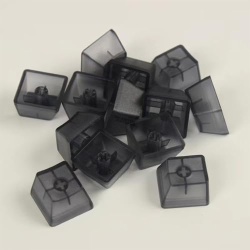 Image of OEM Profile Blank Keycaps ABS Frosted Transparent Translucent 1U R4 Keycap for MX switches Mechanical Keyboard (Transparent Black, 100pcs)