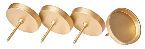 Novaliv 4X Kerzenpick flach 8,5cm Gold Aluminium Weihnachtskranz Kerzenständer Adventskranzdeko Kerzenhalter Adventskranz Adventskerzenhalter Kerzenteller zum Stecken rund Kerzenpin