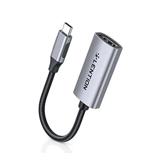 LENTION USB C to HDMI Adapter, 4K/60Hz Digital AV Compatible MacBook Pro (Thunderbolt 3 Port), New iPad Pro and Mac Air, Surface Book 2/Go, Chromebook, Samsung S10/S9/S8/Note 9, More (Space Gray)