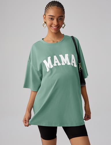 LOMON Oversized T Shirts for Women Short Sleeve Crewneck Summer Tops Loose Casual Mama Shirts Basic Tee3
