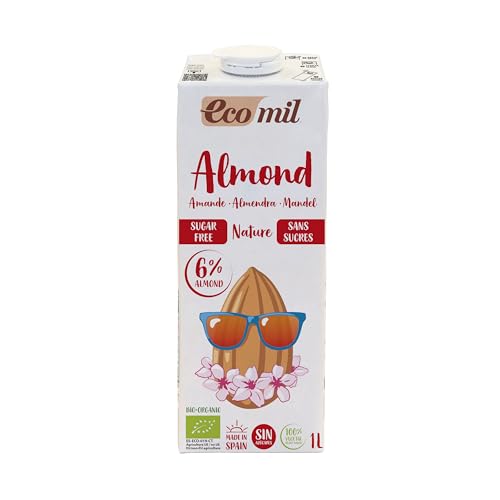Ecomil Almond Nature BIO Bebida Vegetal de Almendras Ecológicas, 1L