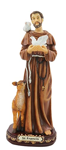Estatua de San Francisco 12" Resina Pintada a Mano miniatura 2