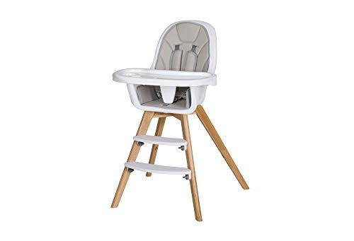 Schardt 01 050 1-242 Hochstuhl Holly mit Sitzkissen aus Kunstleder, Spielbrett abnehmbar, grau