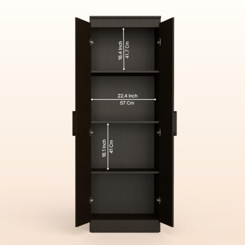 Image of COUCH CULTURE Mono Engineering Wood 2 Door Wardrobe | Almirah for Clothes Wooden | Wardrobe Organizer for Clothes | Multipurpose Almirah for Storage Bedroom | 1 Year Warranty - Wenge