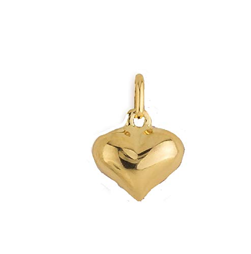 Pendentif cœur bombé plaqué or 750/000 le cadeau romantique idéal sans nickel