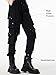CLOAKA Cargo Pants Women Gothic Y2K High Waist Adjustable with Pockets Drawstring Street Techwear Jogger Sweatpants Black Pink