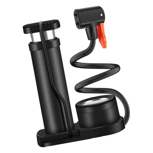 BUGUUYO Pompe à air Manuelle Noire avec manomètre précis Jusqu’à 160 PSI, gonfleur de pneus pour Voiture et Moto, compresseur Portable Compact pour Usage...