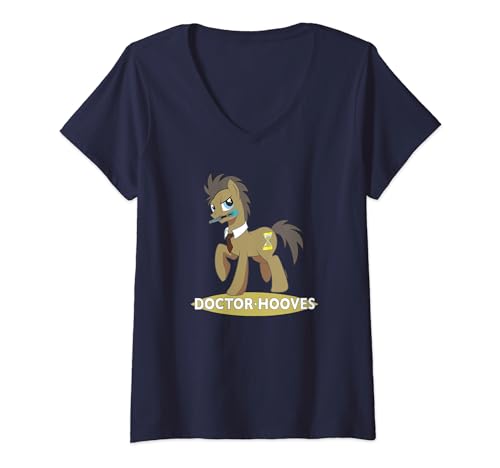 T-shirt col V My Little Pony Doctor Hooves en coton gris pour fan de poney