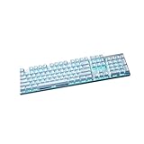 HP GK400F Mechanical Keyboard, Wired USB Full Size 104 Keys Gaming and Office Keyboard with Brown Switches, Metal Panel, Double-Shot Keycaps, Ice Blue Backlit, QWERTY, Silver White