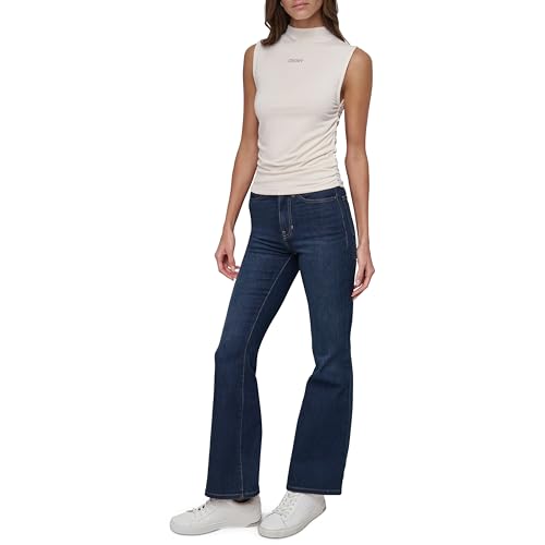Image of DKNY Women's Ruched Versatile Trendy Everyday Top
