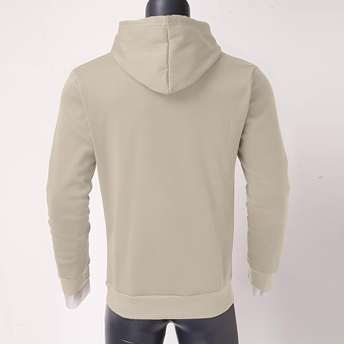 Hoodies for Men Oversized Long Sleeve Winter Fleece Hooded Sweatshirt Casual Drawstring Pullover Hoodies with Pocket3