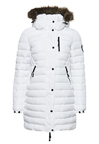 Superdry Manteau Super Fuji Blanc pour Femme, blanc, L
