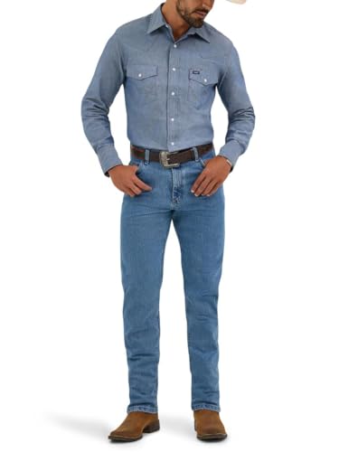 Wrangler Men's Authentic Cowboy Cut Work Western Long Sleeve Shirt,Blue,17 1/2 35 – Ansicht 3