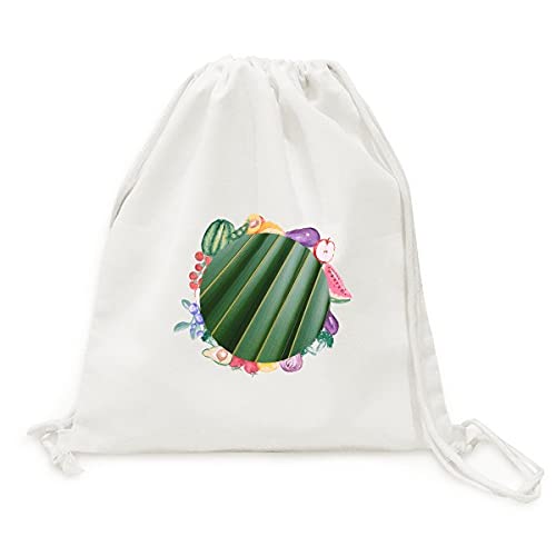 Beauty Gift sac en tissu pliable imprimé plante verte pour fruits