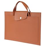 BESPORTBLE Bolsa para Portátil de Mujer de Poliuretano PU Color Caqui Funda Delgada y Ligera para Portátil de 13 Pulgadas Bolso de Mano para Ordenador y Tableta Adecuado para Viajes de