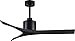 Matthews MW-BK-BK-52 Mollywood Indoor/Outdoor Damp Location 42" Ceiling Fan with Remote & Wall Control, 3 Blades, Matte Black
