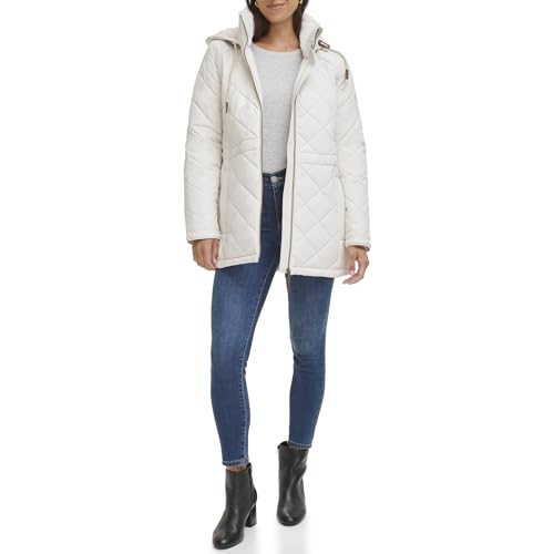 Tommy Hilfiger Women's Hooded Diamond Quilt Adjustable Waist Quilted Coat2