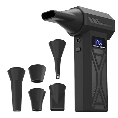 Poussière électrique sans fil P70 pour PC avec 5 buses et ventilateur turbo noir