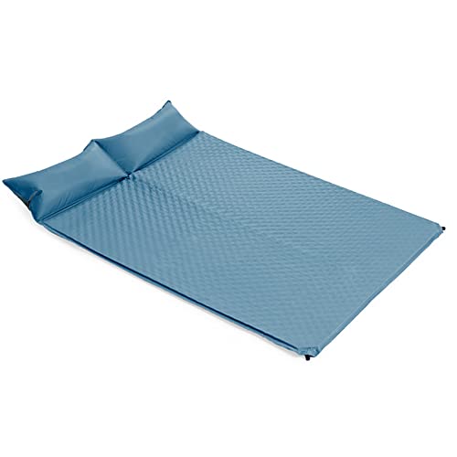 HZLGFX Colchon Hinchable, Cojín Inflable Automático con Almohada, Diseño De Punto Cóncavo y Convexo Tipo Panal En Forma de Diamante, para Mochileros, Viajes y Caminatas(Color:Azul Grafito) Cover