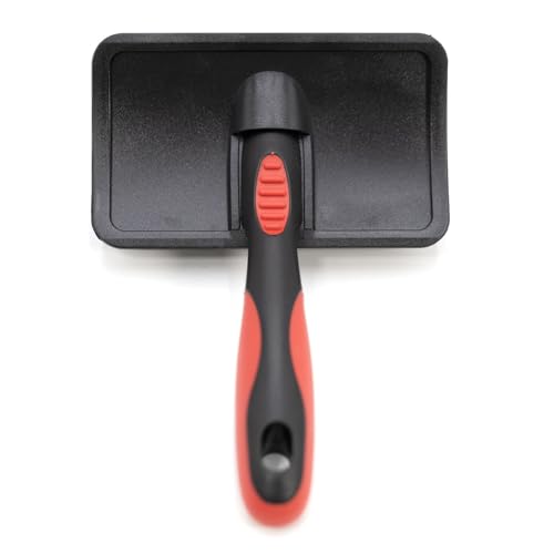 Image of Jeffers Pet Hard Pin Universal Slicker Brush for Dogs, Cats, Horses - Firm Bristles Grooming Tool, Detangling, Tangle Free Coat, Mats, Shedding, Curved Head, Travel Friendly, Easy Storage - Medium