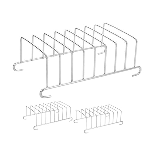 HOLIDYOYO 3 Piezas Soporte para Tostadas de Acero Inoxidable Estante Multifuncional para Pan y Vajilla Compatible con Freidora de Aire Organizador para Cocina y Secado de Platos