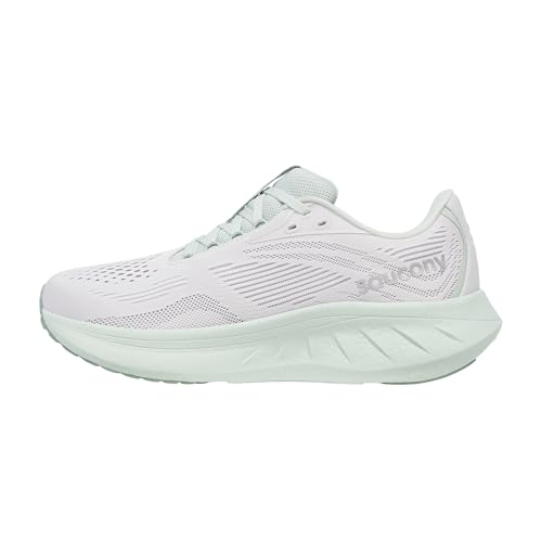 Saucony Women's Ride 18 Sneaker, Fog/Mist, 8.5