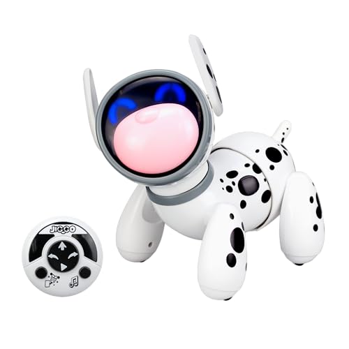 Silverlit - Ycoo - Robo-Hund Jiggo – Interaktiver Roboterhund mit Fernsteuerung – Leuchtende Emotions-Nase & Tastsensor – Reagiert auf Streicheleinheiten